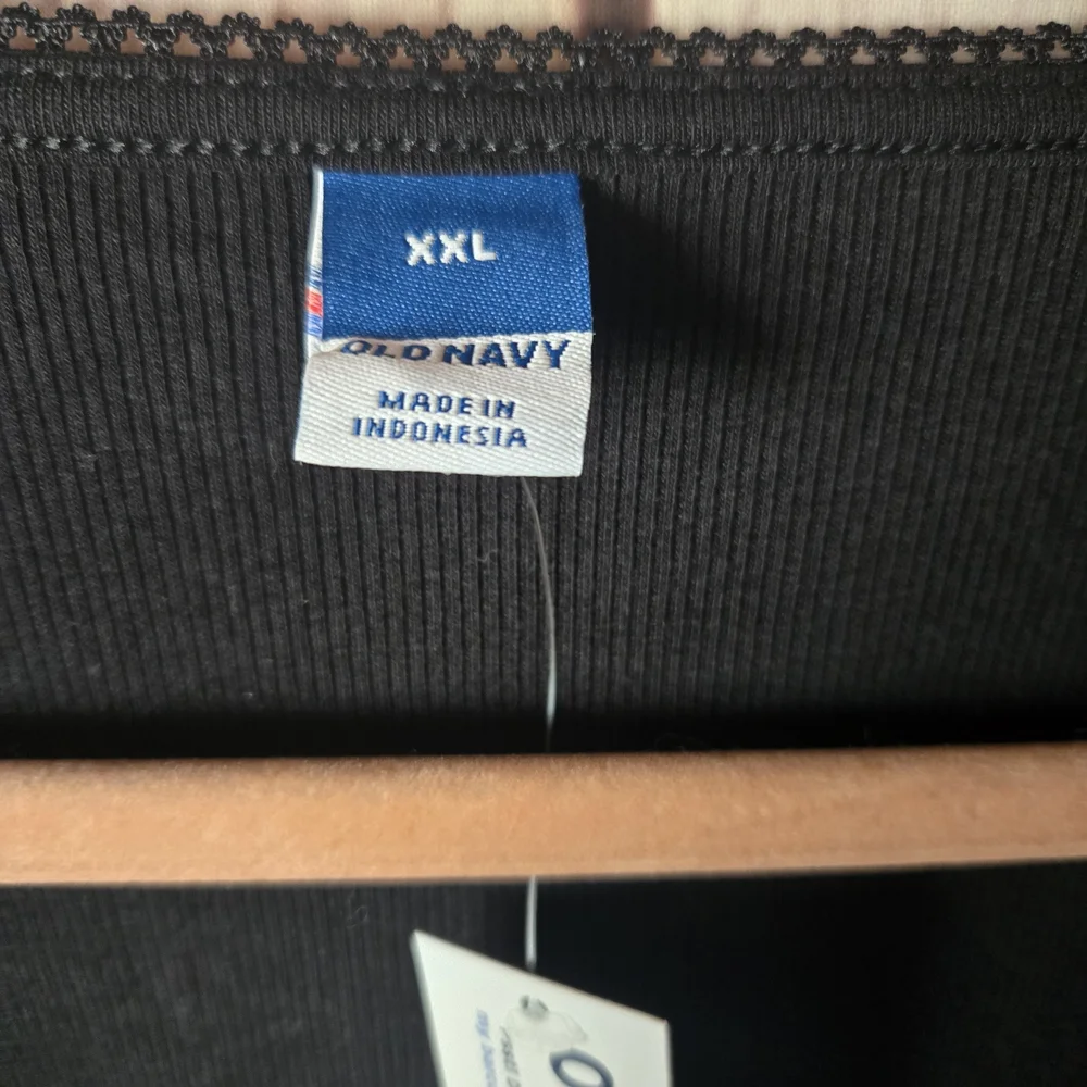 Old Navy Basic Boat Neck Black Ribbed Long Sleeve Tee Size XXL - Picture 3 of 8